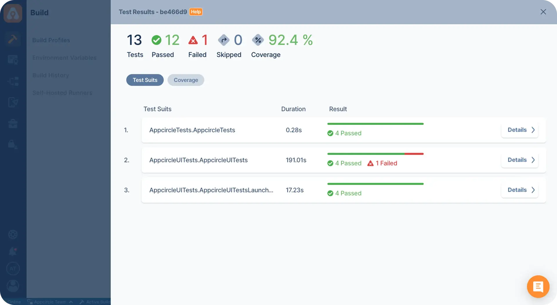 Android CI test reports