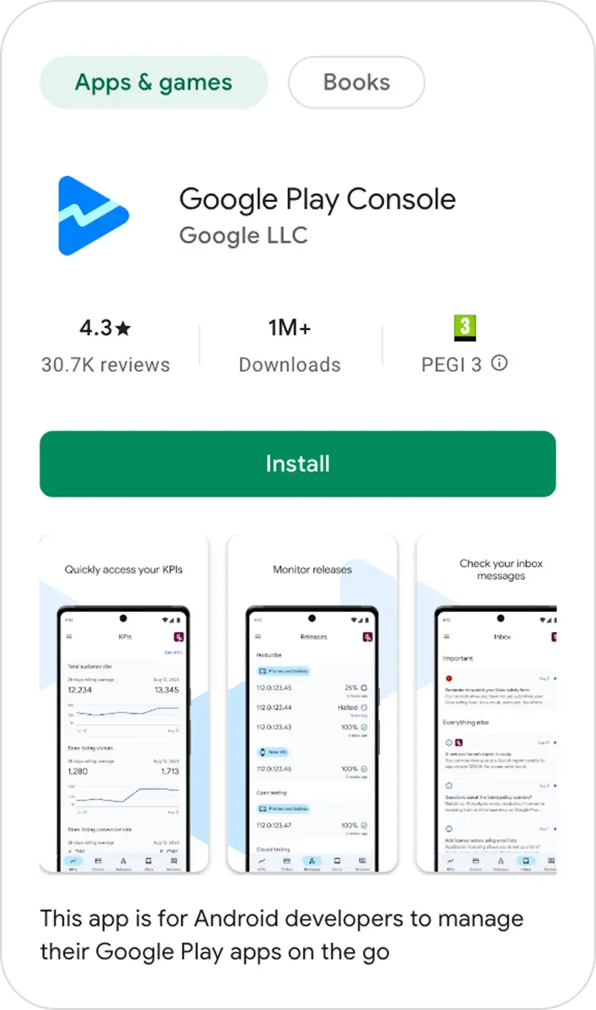 android google play console