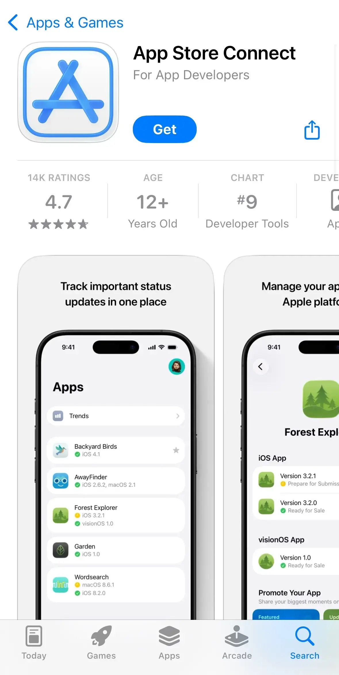 iOS app App Store Connect