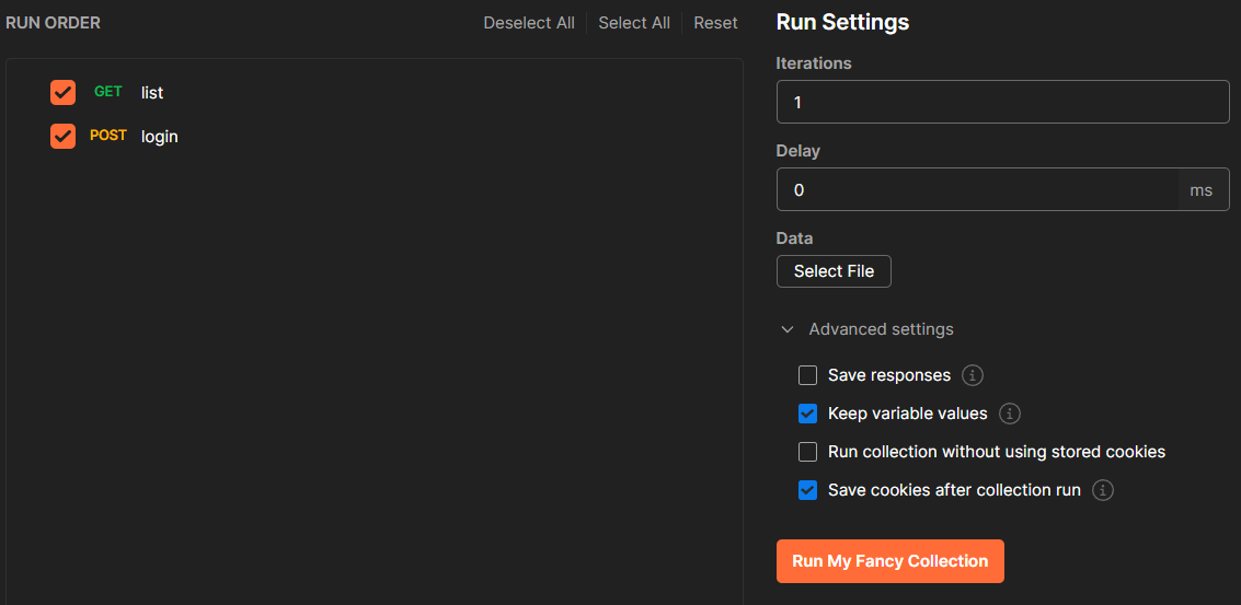 Running tests